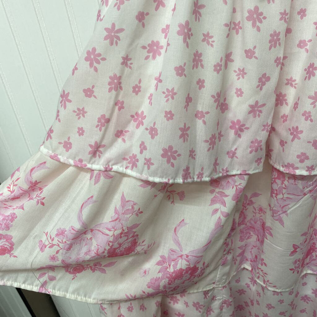 PUFFY SLEEVED RUFFLED DRESS