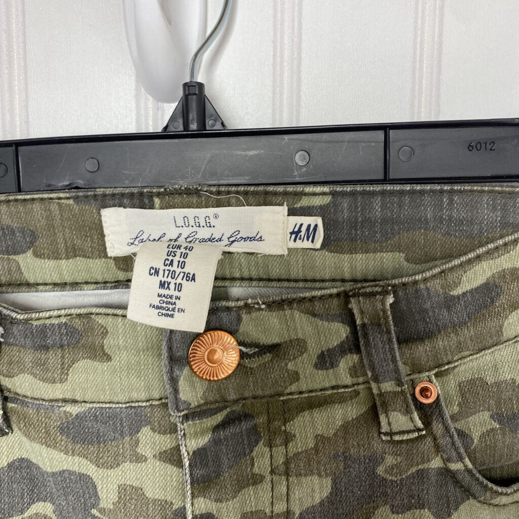 ZIP ANKLE CAMO SKINNY JEANS