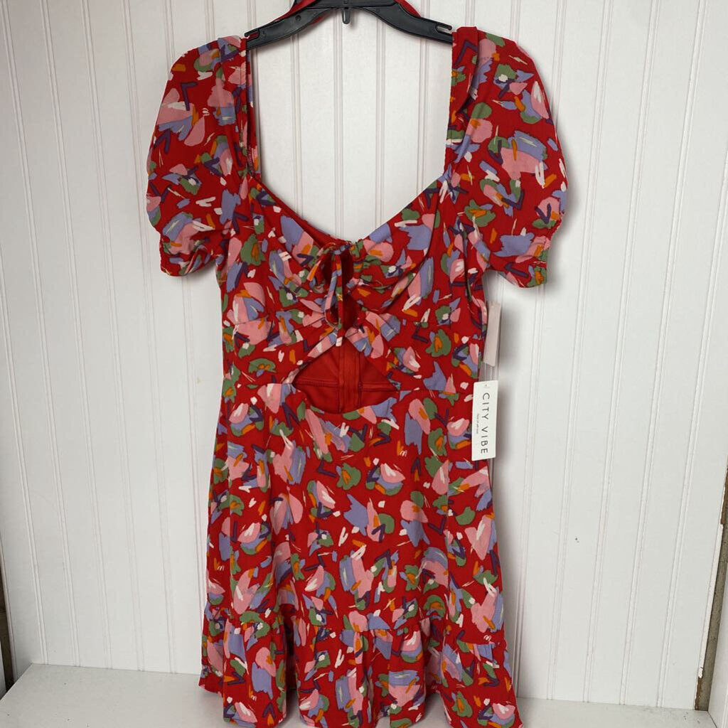FRONT TIE FLORAL DRESS