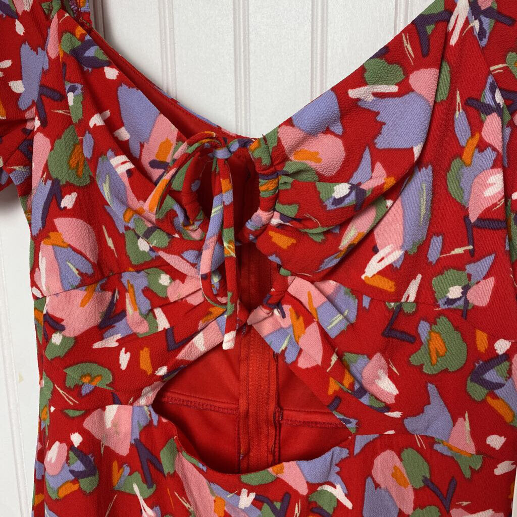 FRONT TIE FLORAL DRESS