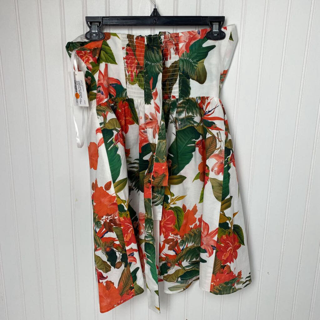 FLORAL STRAPLESS DRESS