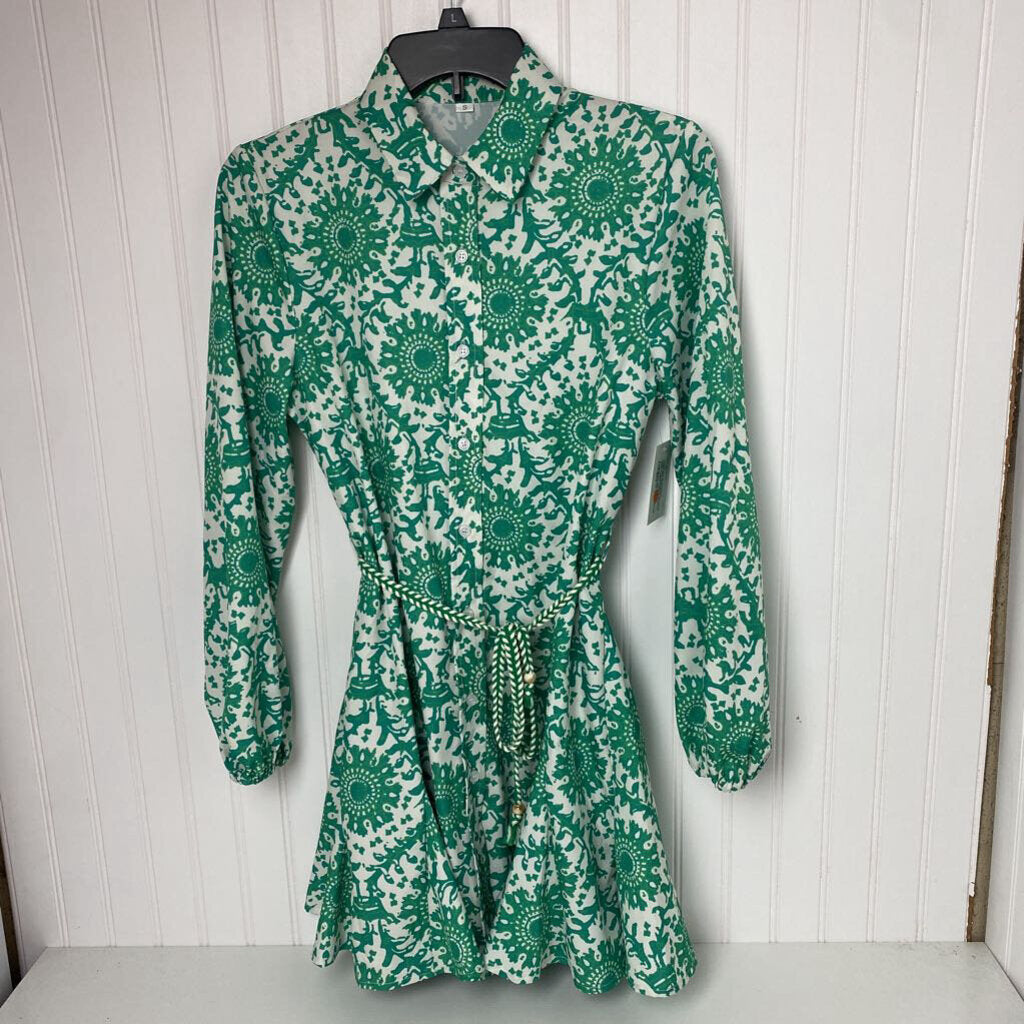 BUTTON DOWN LONG SLEEVED DRESS