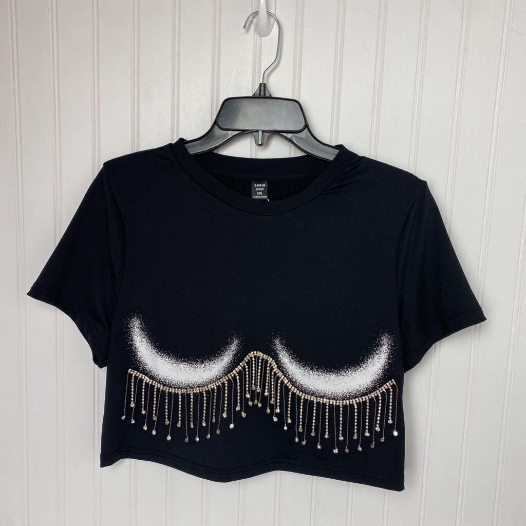 CROPPED BLINGY EYED TOP