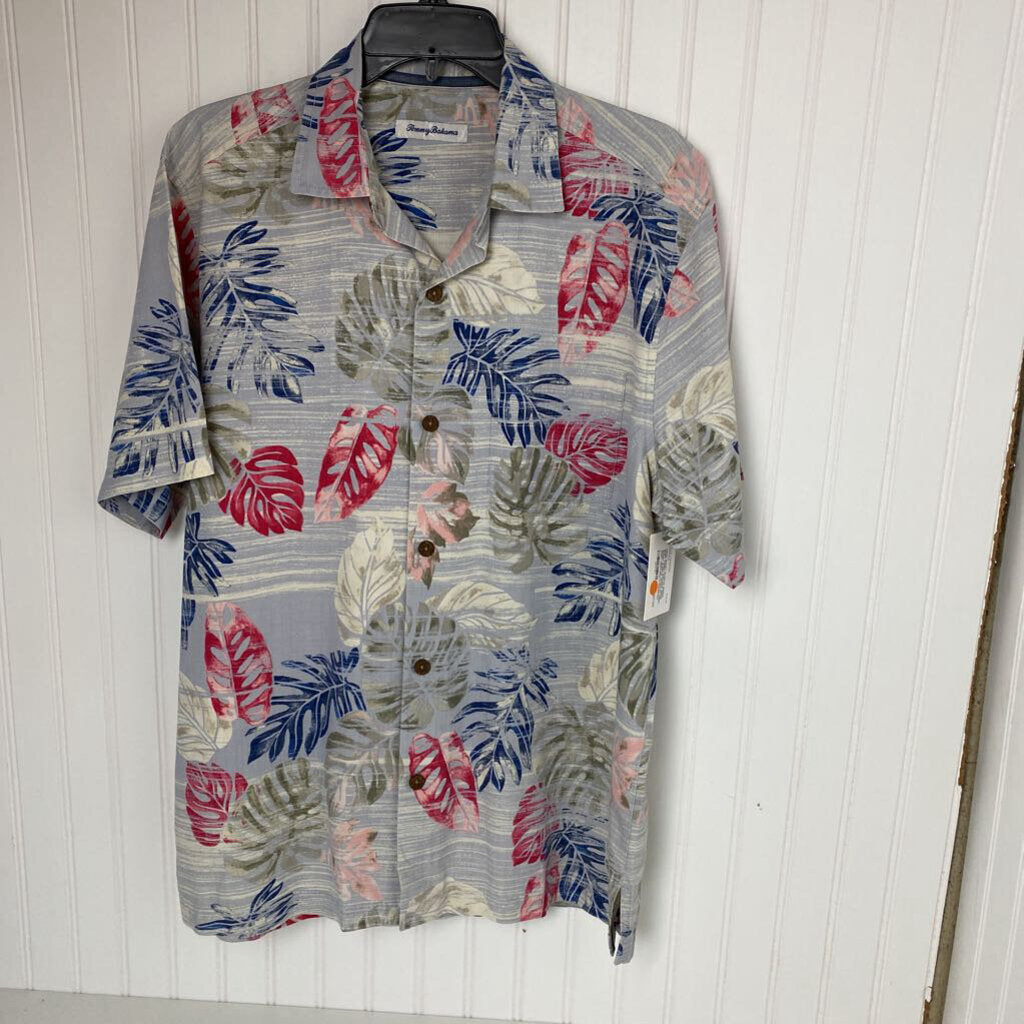 MENS SHORT SLEEVE TROPICAL PRINT SHIRT