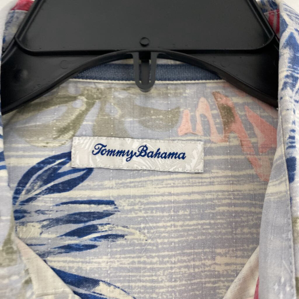 MENS SHORT SLEEVE TROPICAL PRINT SHIRT