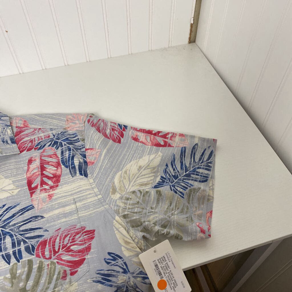 MENS SHORT SLEEVE TROPICAL PRINT SHIRT