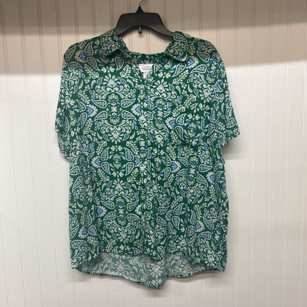 LADIES SHORT SLEEVE BUTTON UP