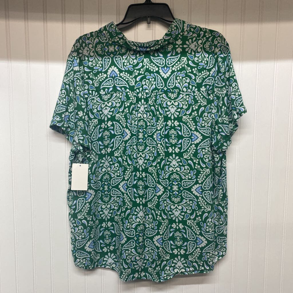 LADIES SHORT SLEEVE BUTTON UP