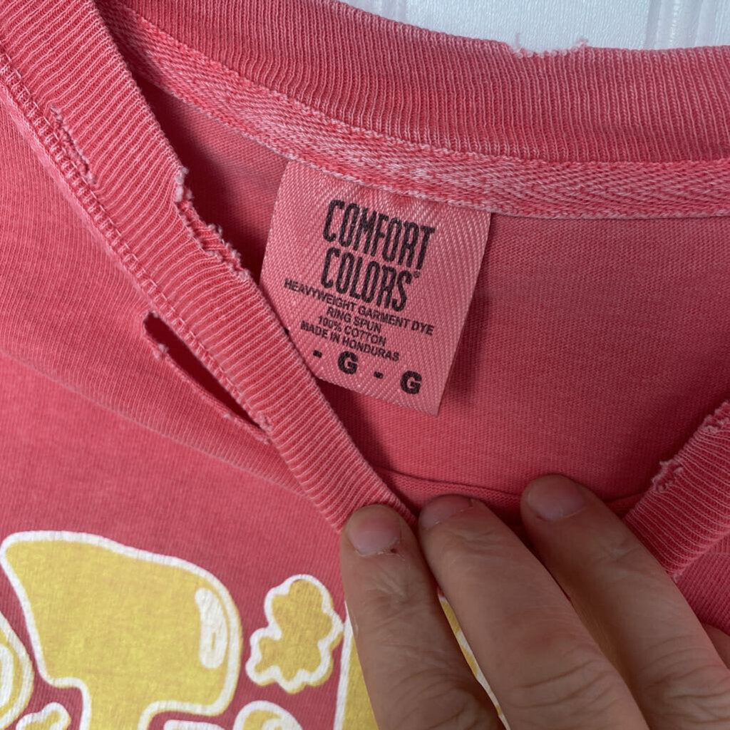 *LADIES CROP GRAPHIC TEE " STUPID HAPPY"