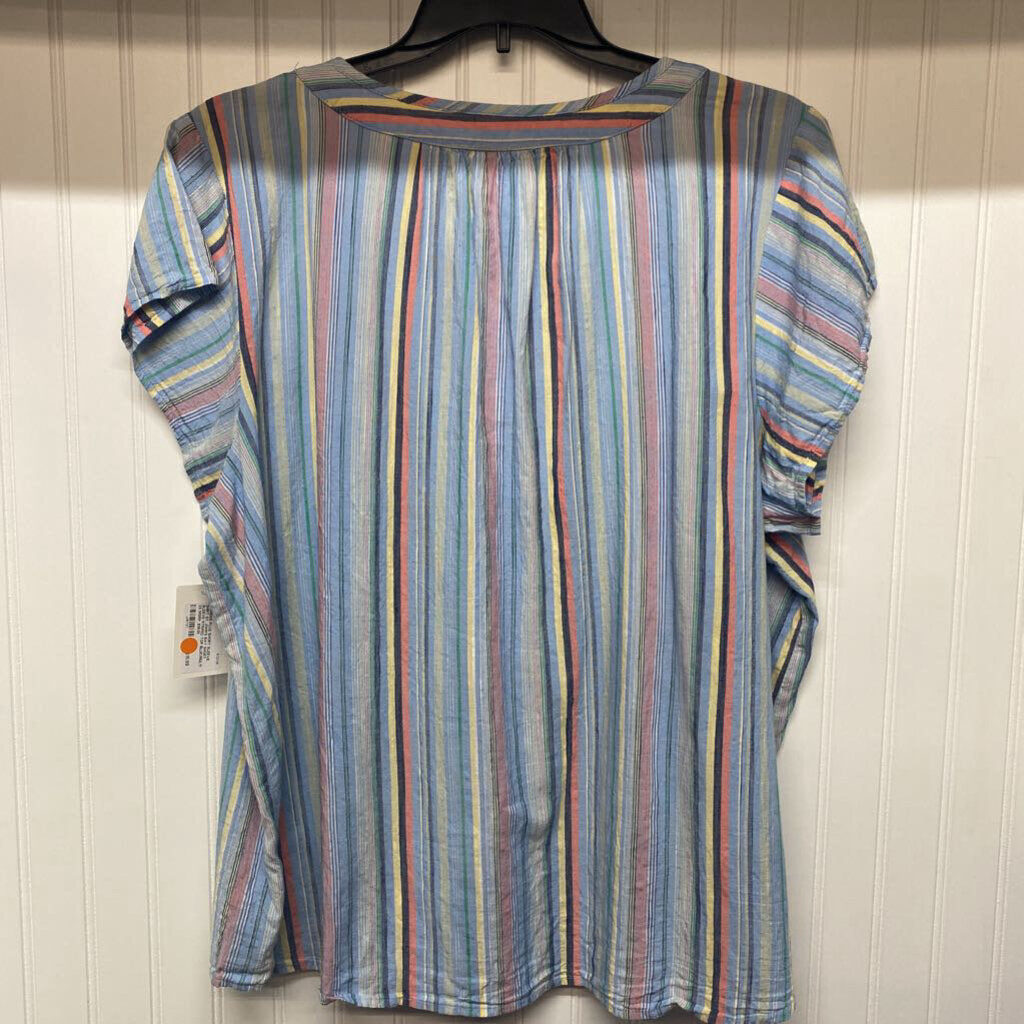 SHORT SLEEVE STRIPED TOP