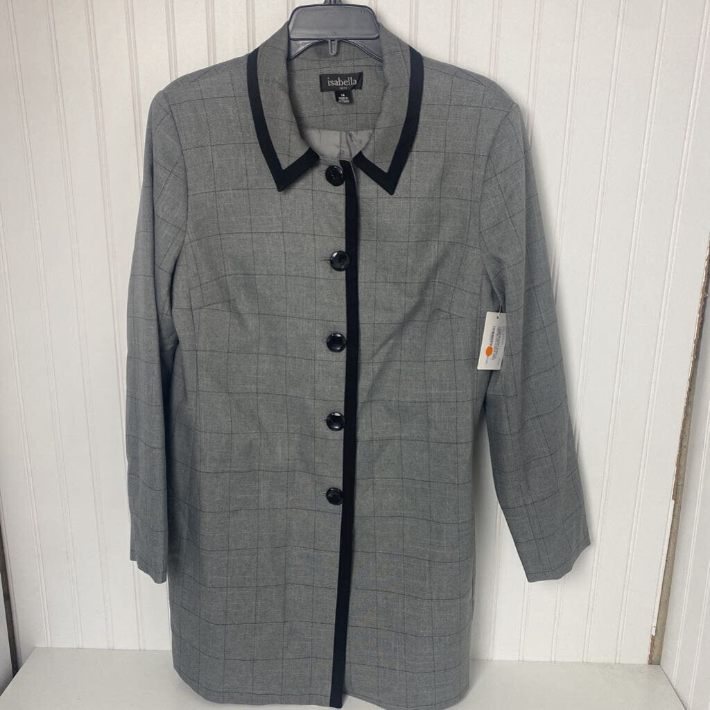 LADIES LONG PLAID BLAZER