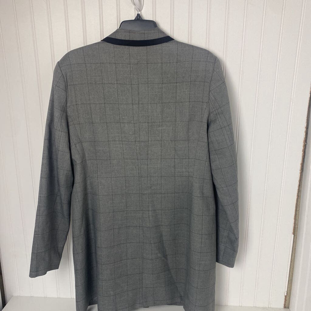 LADIES LONG PLAID BLAZER