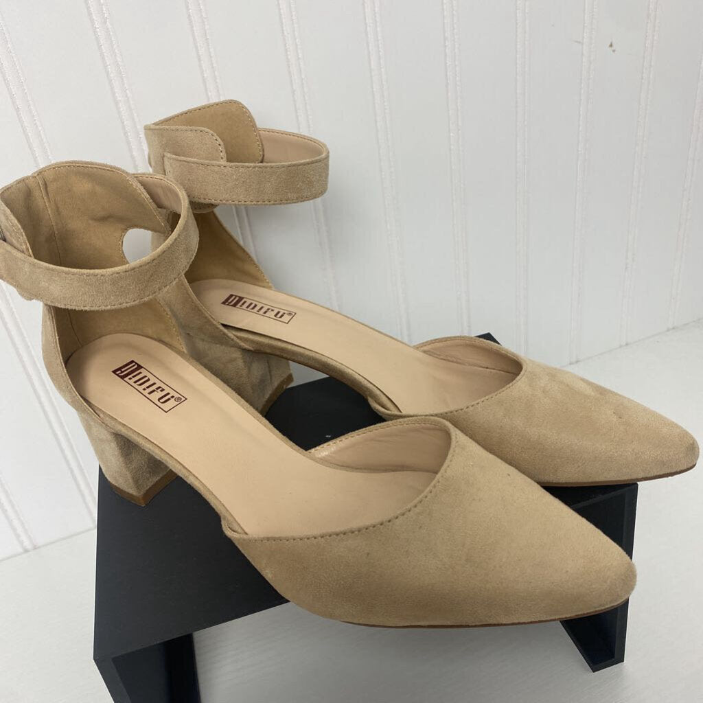 *POINTED TOE SUEDE CHUNKY HEEL SHOE
