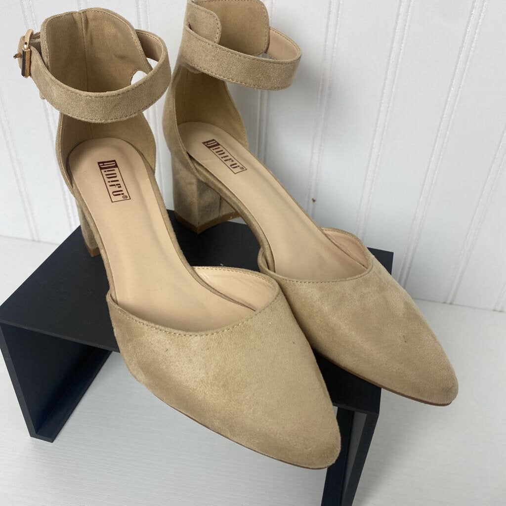 *POINTED TOE SUEDE CHUNKY HEEL SHOE