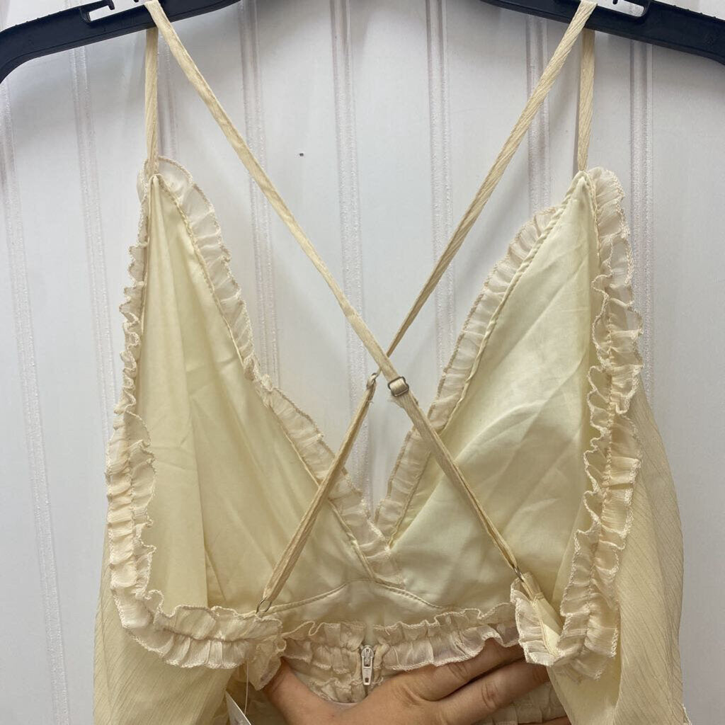 CREAM RUFFLE DRESS