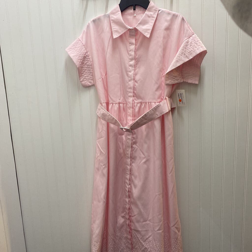 PINK BELTED DRESS