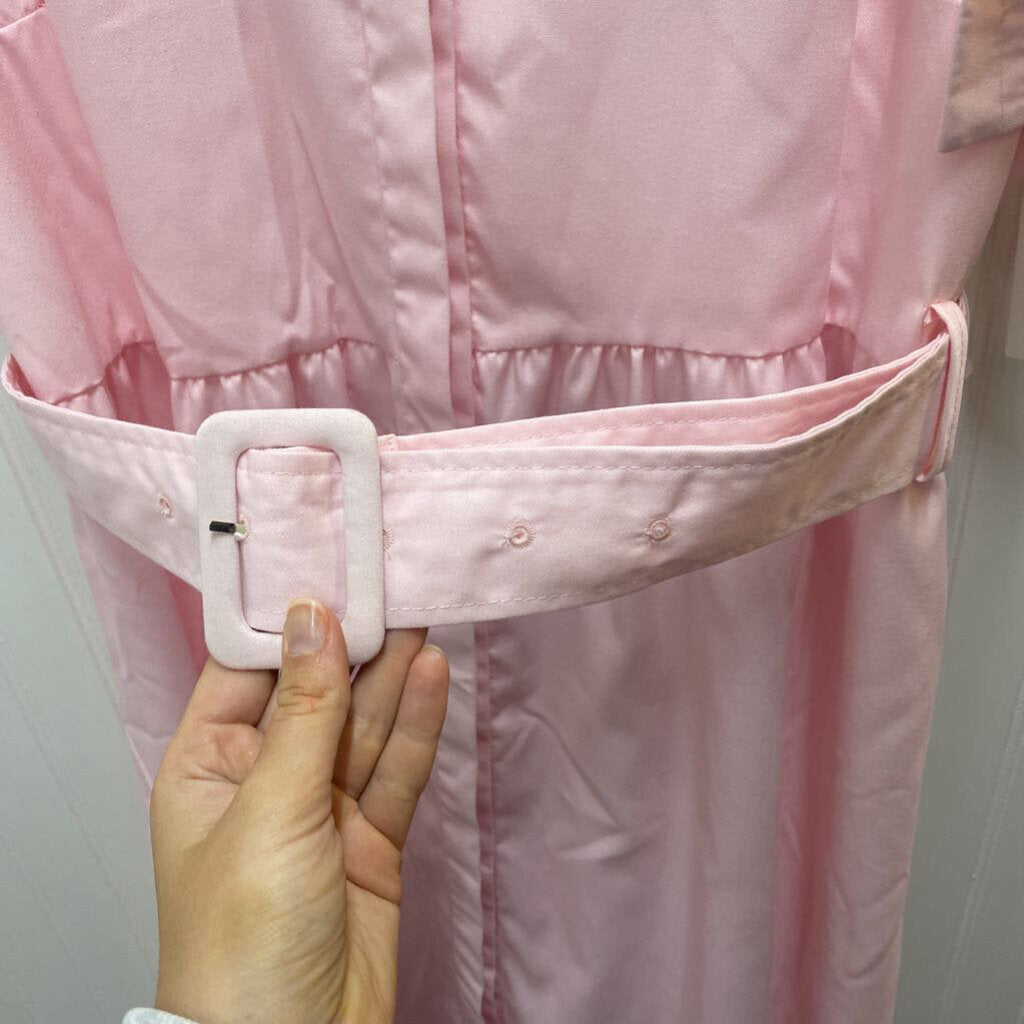 PINK BELTED DRESS