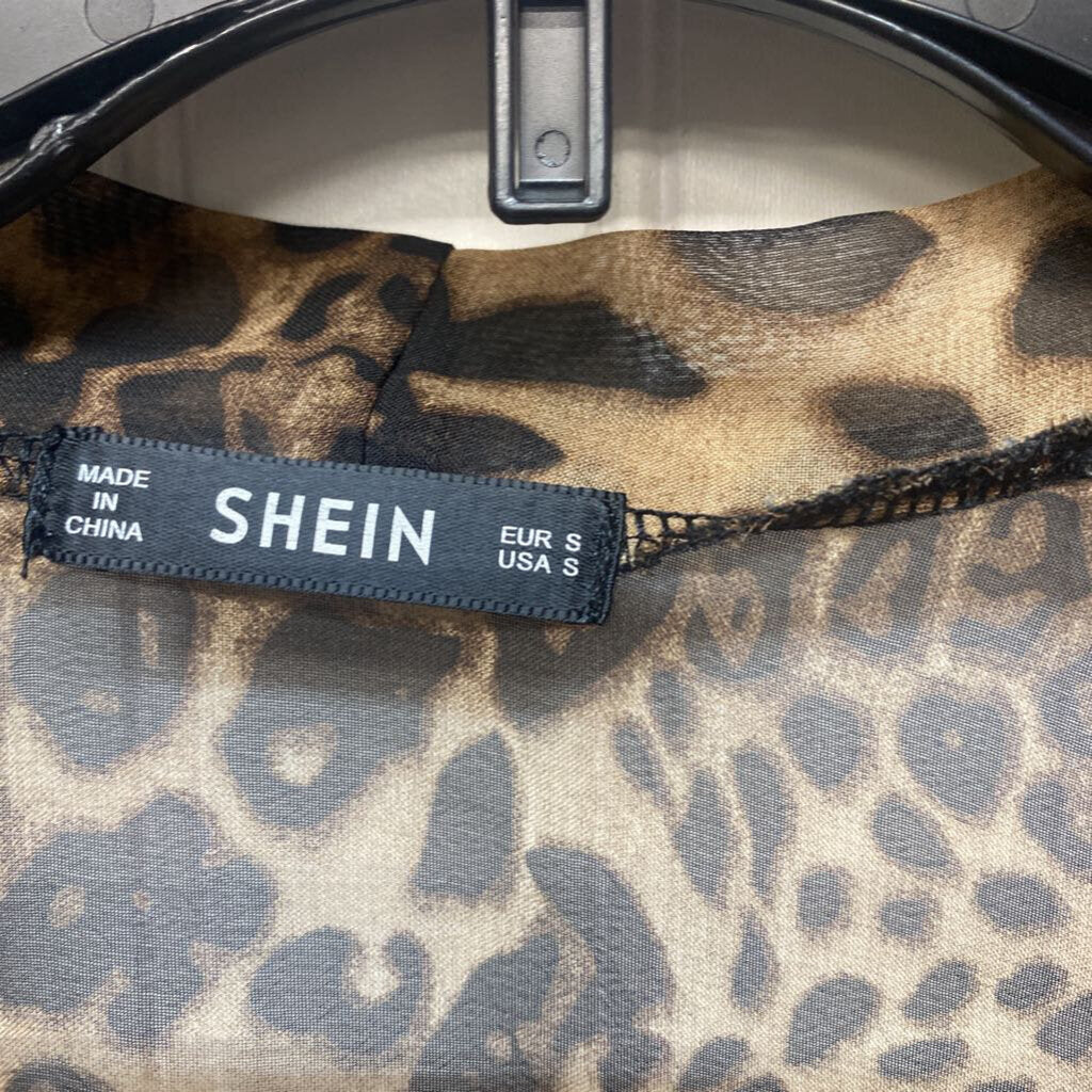 LEOPARD PRINT SHEER CARDIGAN