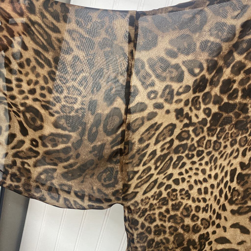 LEOPARD PRINT SHEER CARDIGAN