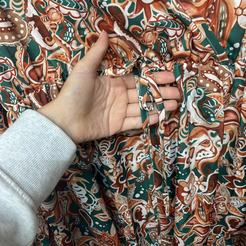 BROWN/TEAL SHORT DRESS