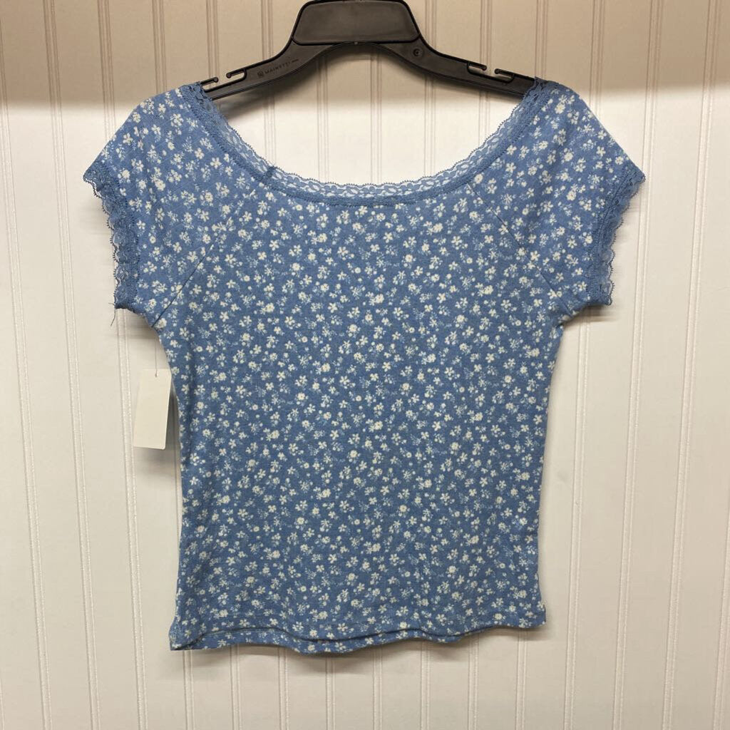 *SHORT SLEEVE FLORAL PRINT WITH LACE
