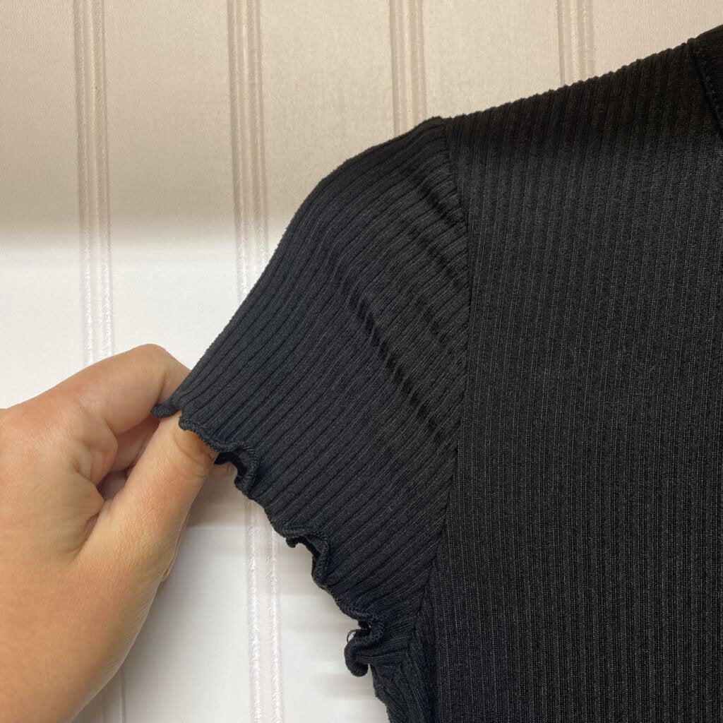 *SHORT SLEEVE BASIC RIBBED CROPPED TEE