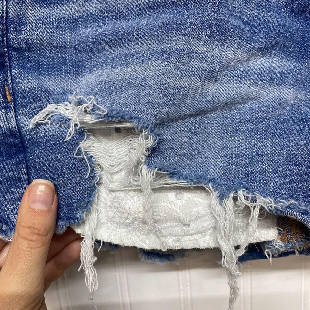 *DENIM DISTRESSED CUT OFF SHORTS