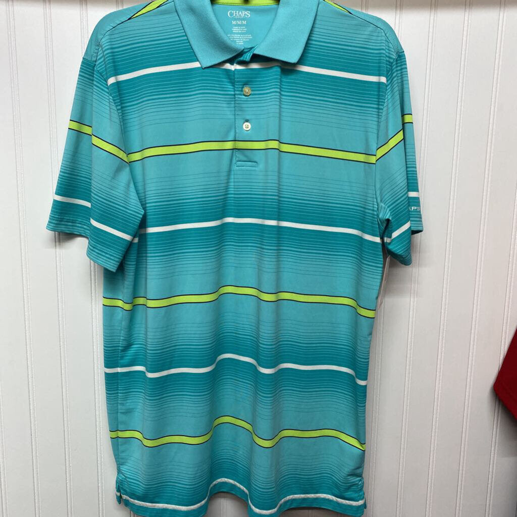 AQUA STRIPE GOLF POLO