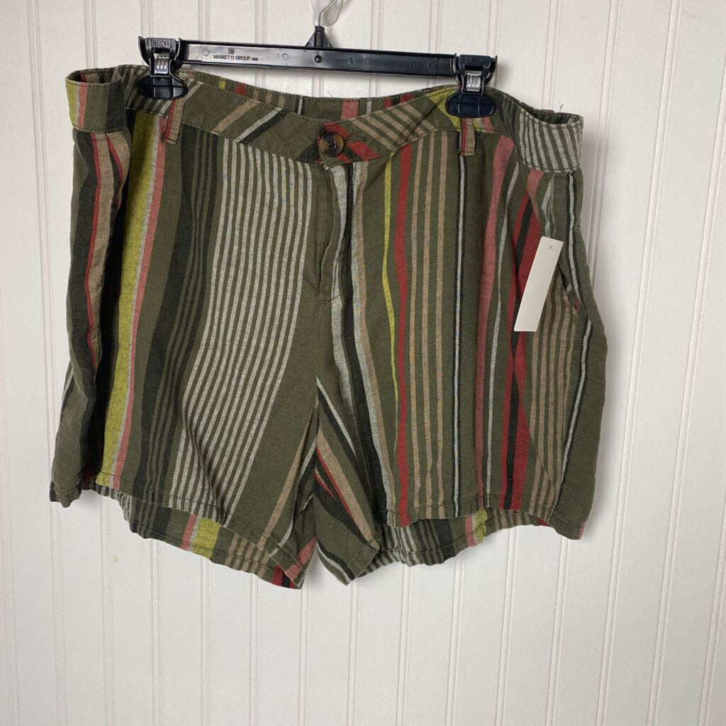 STRIPED LINEN SHORTS