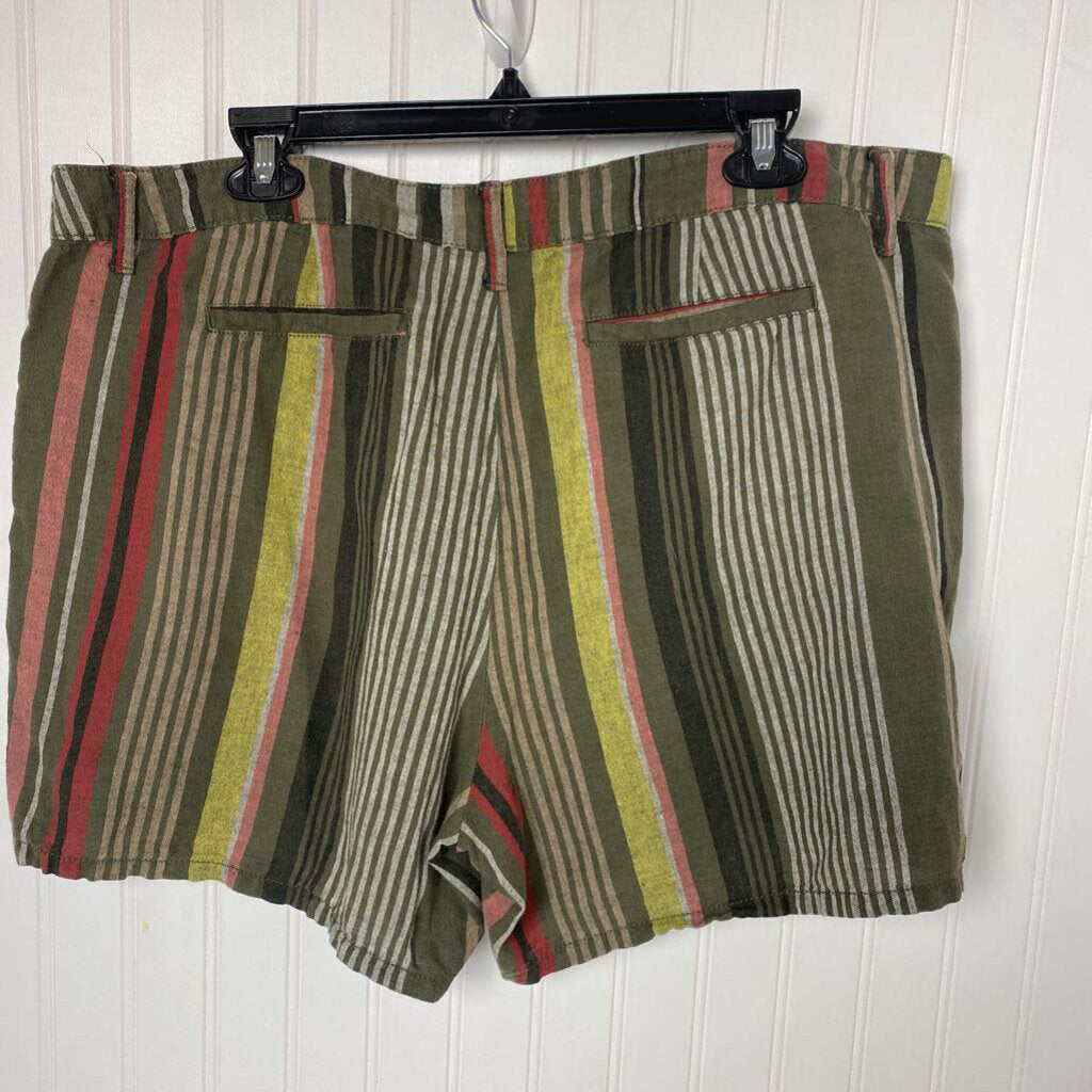 STRIPED LINEN SHORTS
