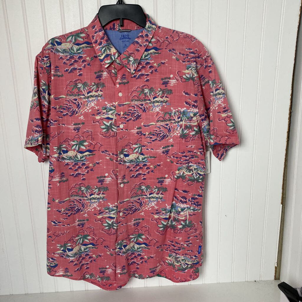 PINK TROPICAL BUTTON DOWN