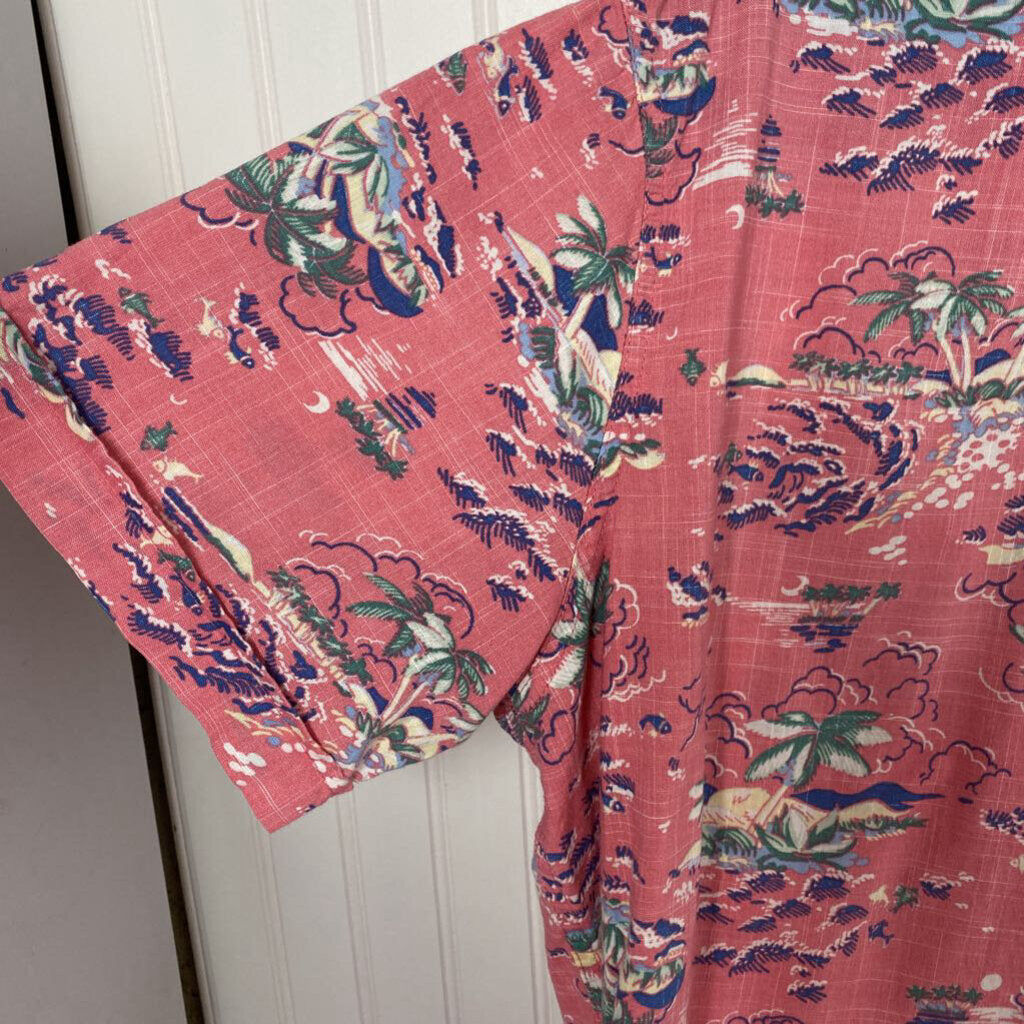 PINK TROPICAL BUTTON DOWN