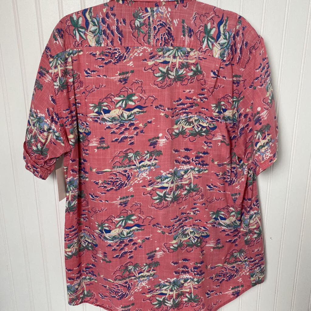 PINK TROPICAL BUTTON DOWN