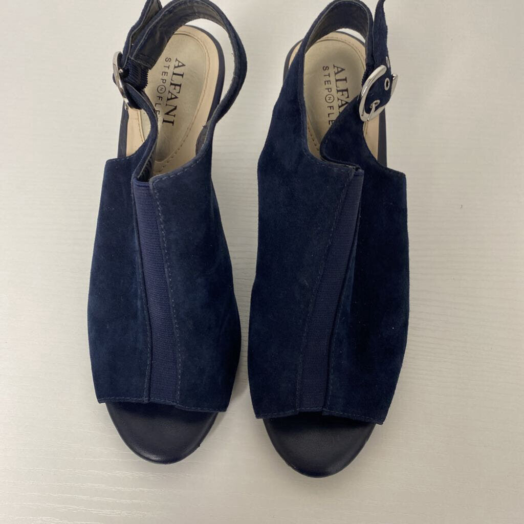 OPEN TOE SUEDE HEELS