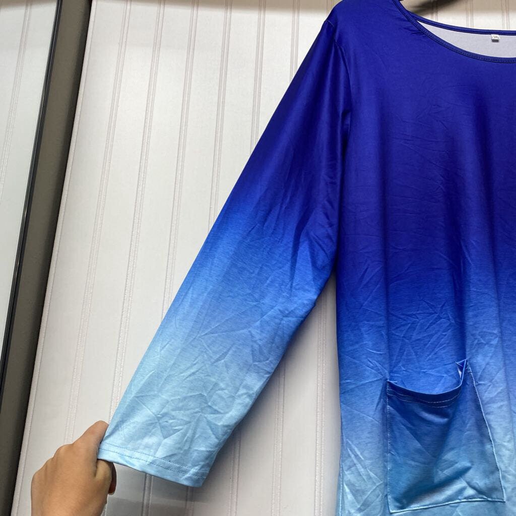 BLUE LONG SLEEVE TOP