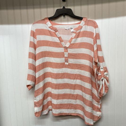 STRIPPED LONG SLEEVE DRESS TOP