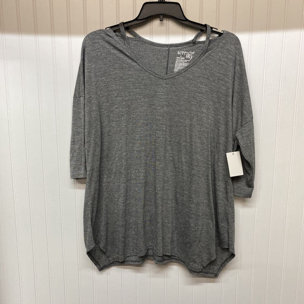 GRAY LONG SLEEVE TOP