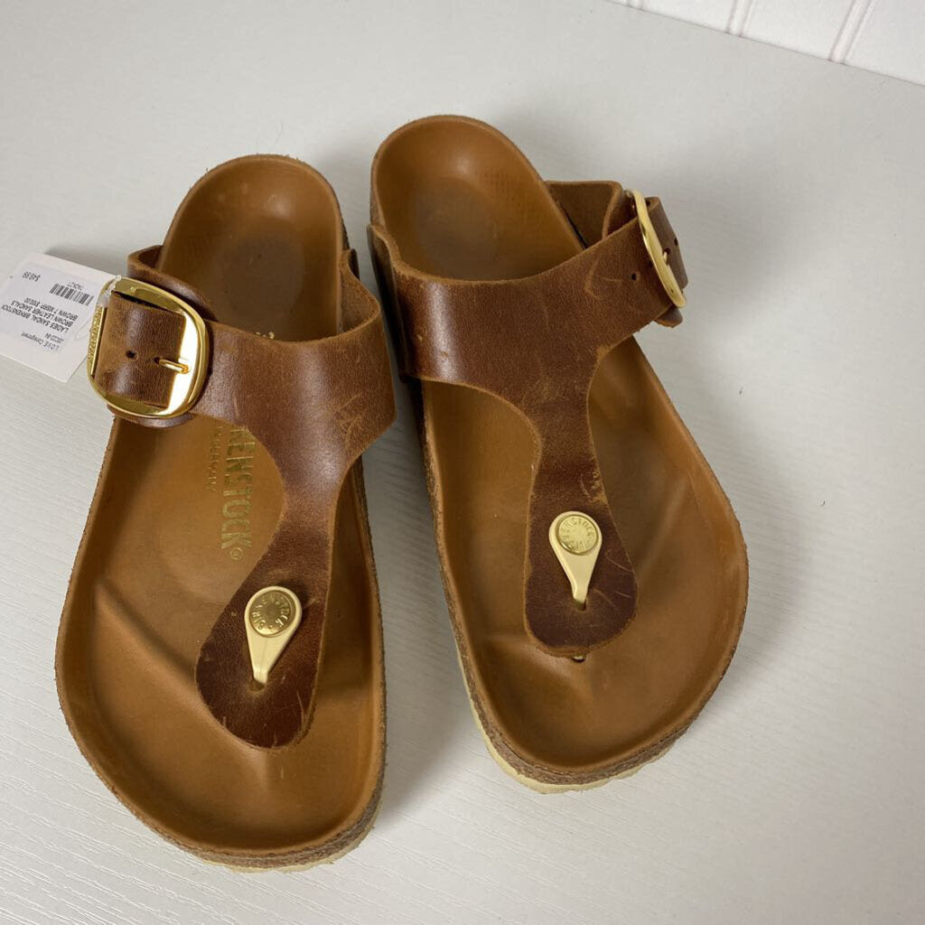 BROWN LEATHER SANDALS