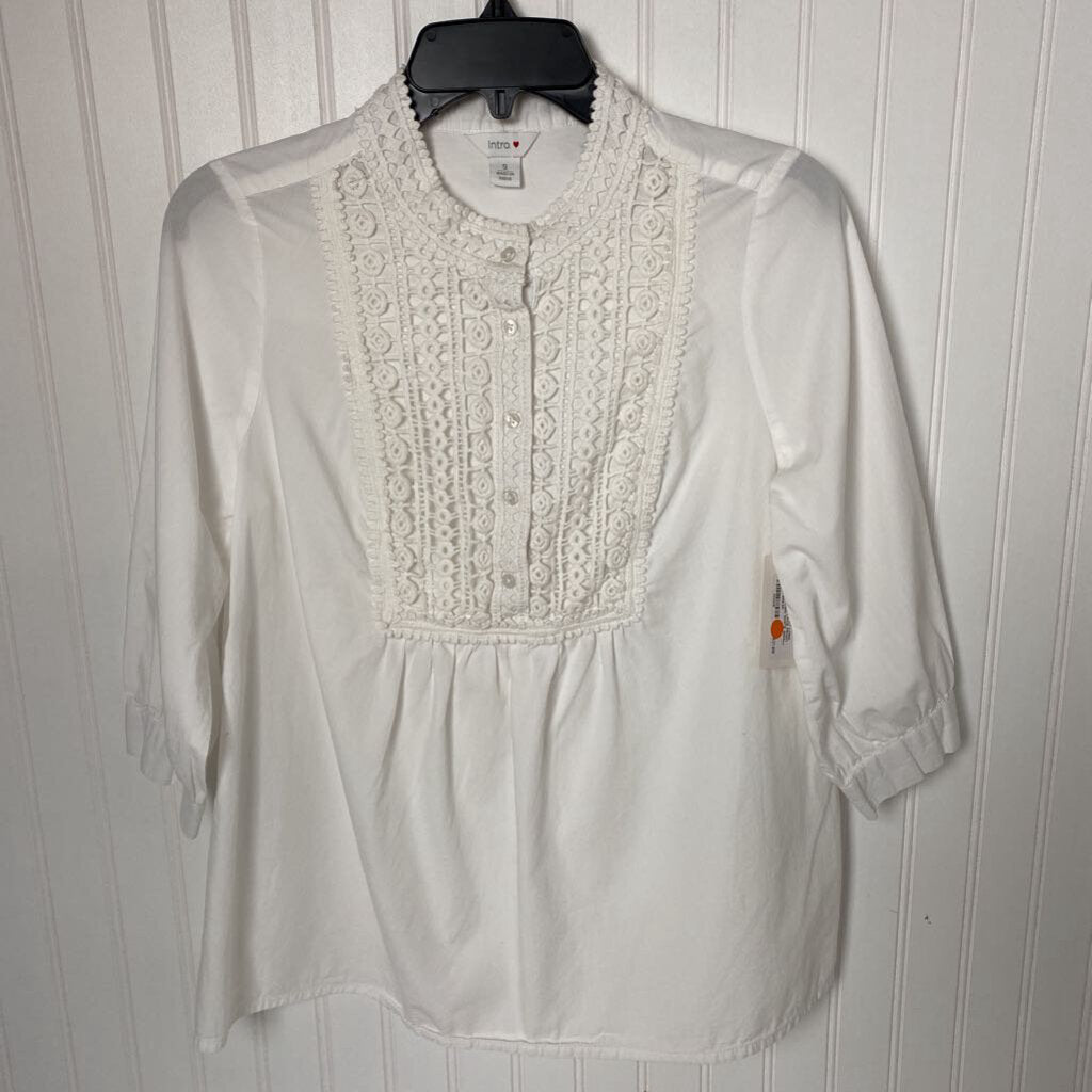 LACE FRONT BUTTON DOWN