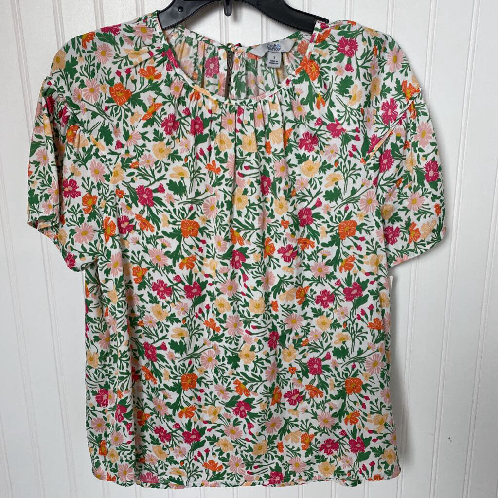 FLORAL SHORT SLEEVED