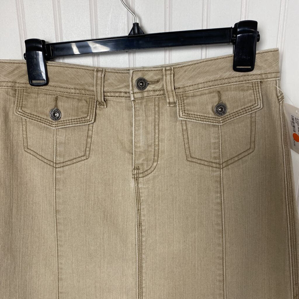 LONG FLARED DENIM SKIRT
