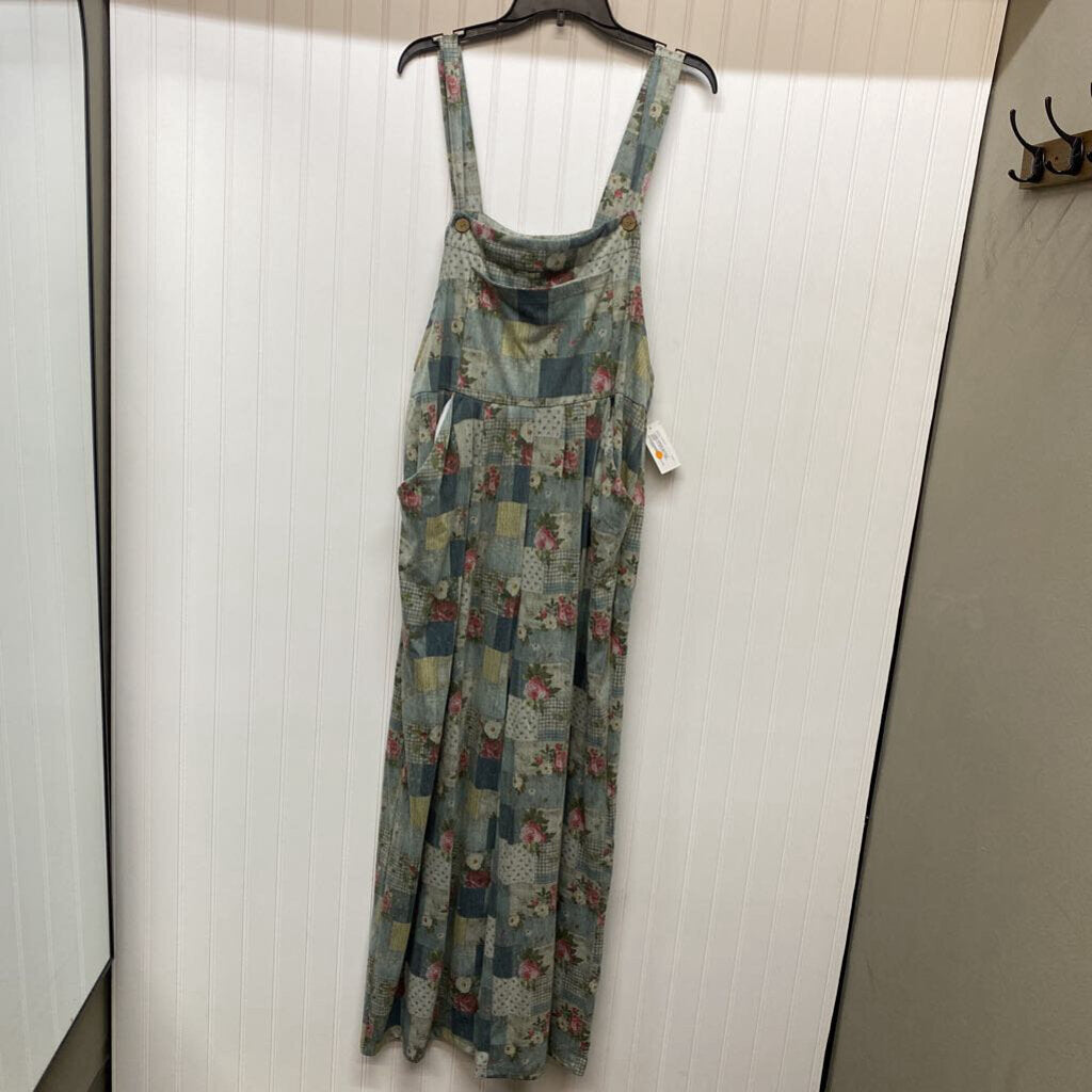 LADIES PATCHWORK LOOK OVERALLS