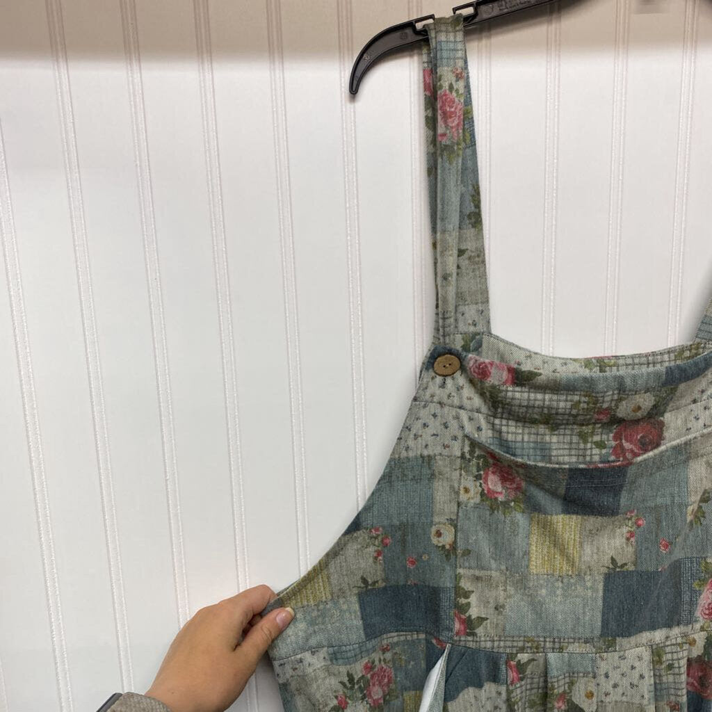 LADIES PATCHWORK LOOK OVERALLS