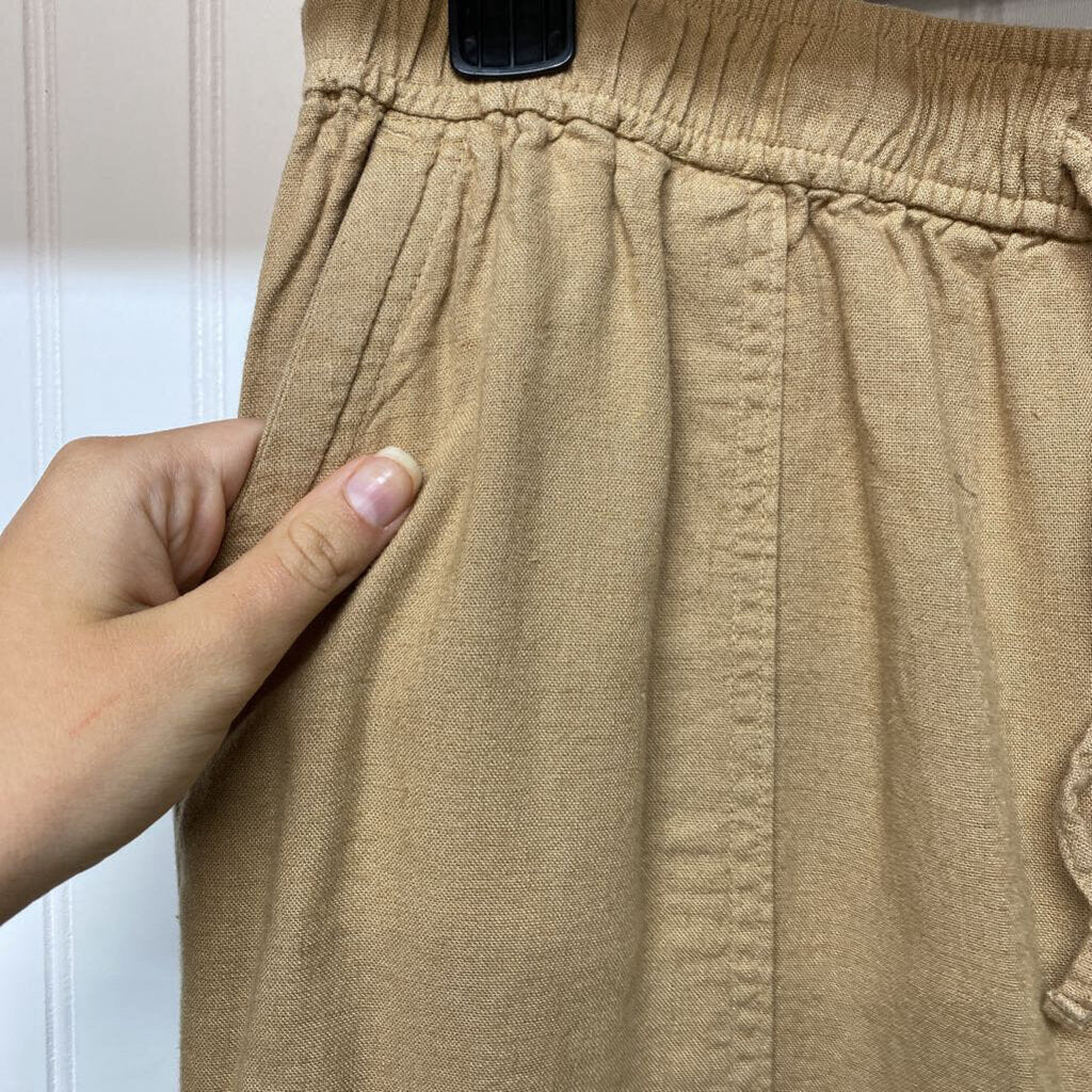 DRAWSTRING WAIST LINEN PANTS
