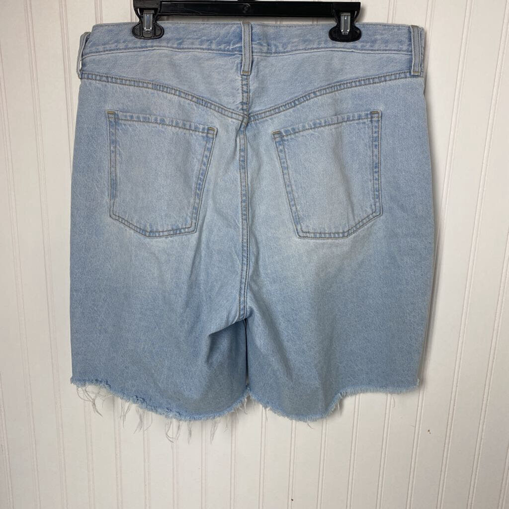 BUTTON FLY CUT OFF DENIM SHORTS