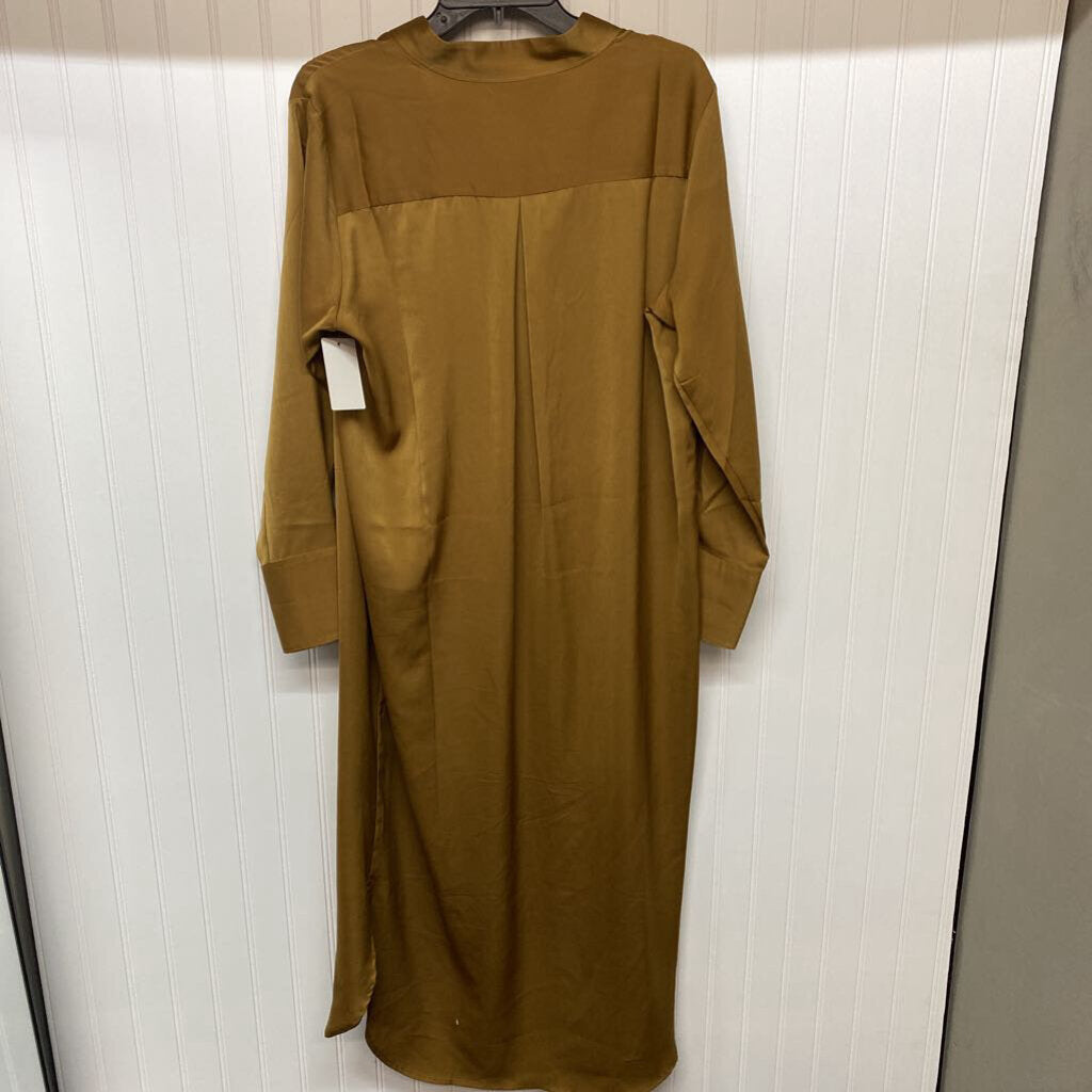 LONG SLEEVED SATIN DRESS