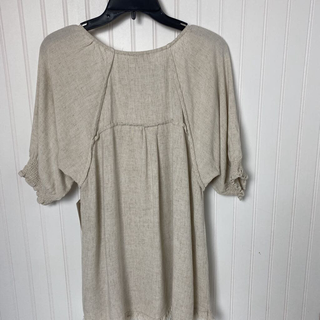 FRINGED SHORT SLEEVE TOP