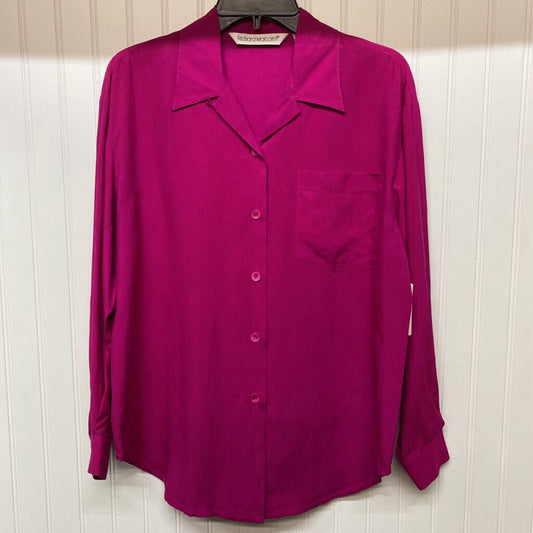 LONG SLEEVE SILK BUTTON UP SHIRT