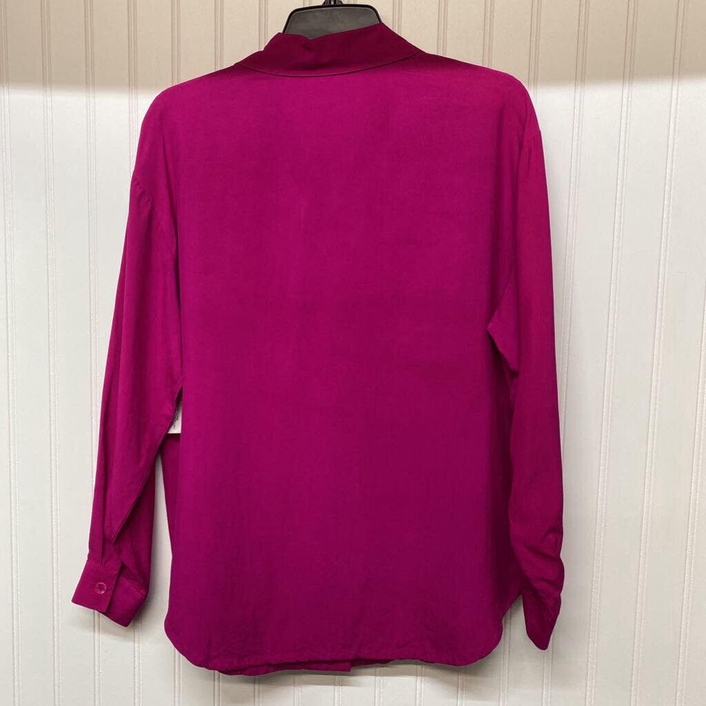 LONG SLEEVE SILK BUTTON UP SHIRT