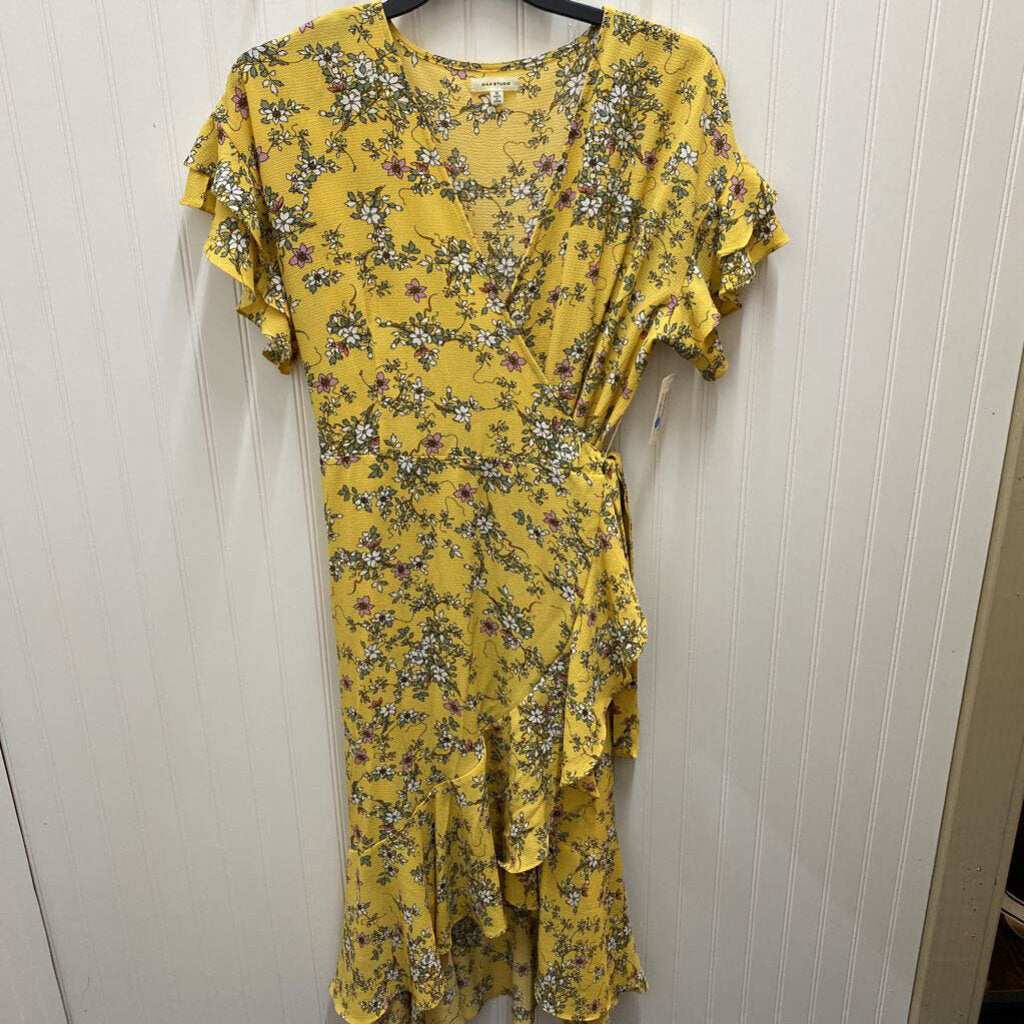 FLORAL WRAP LONG DRESS